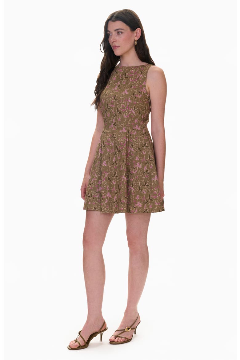 Madelyn Seamed Mini Dress, Alternate, color, Olive Multi