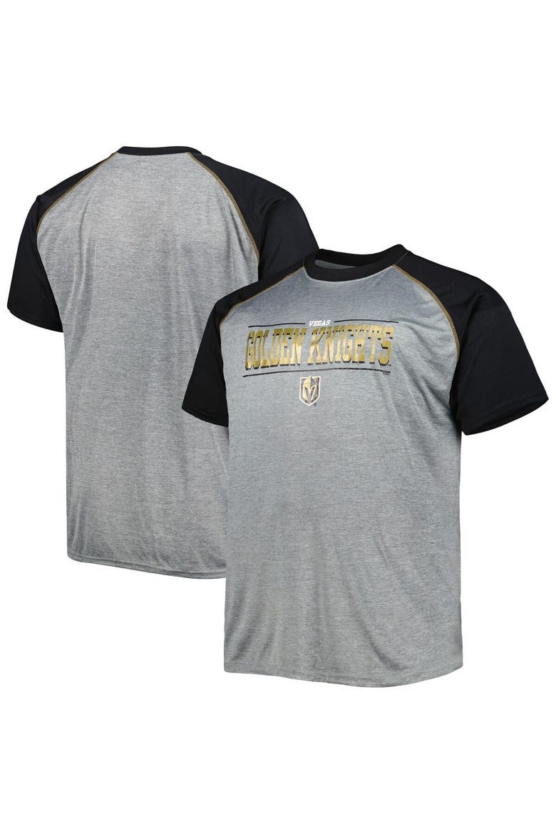 Men's Heather Gray Vegas Golden Knights Big & Tall Logo Raglan T-Shirt, Main, color, Heather Gray