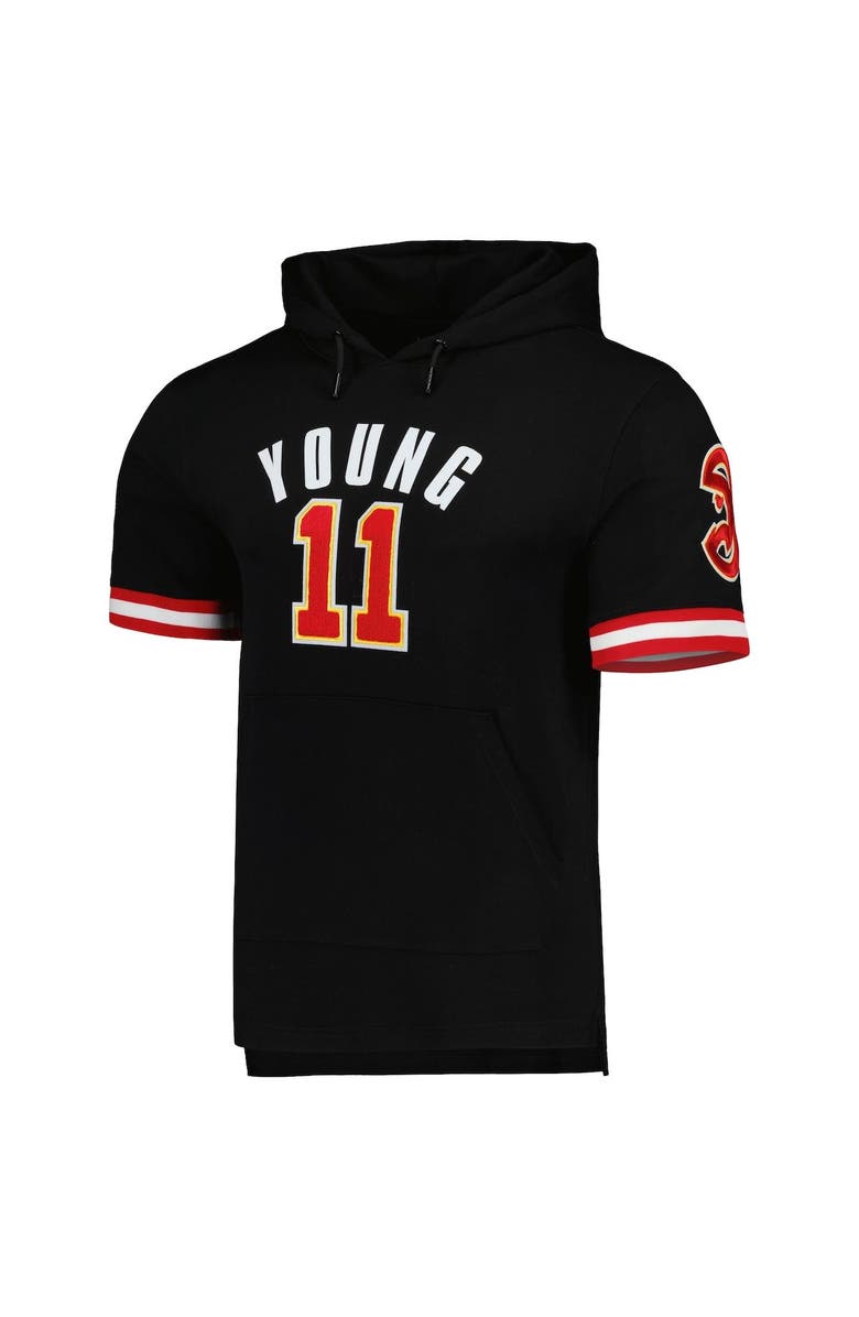 PRO STANDARD Men's Pro Standard Trae Young Black Atlanta Hawks Name & Number Short Sleeve Pullover Hoodie, Alternate, color, 