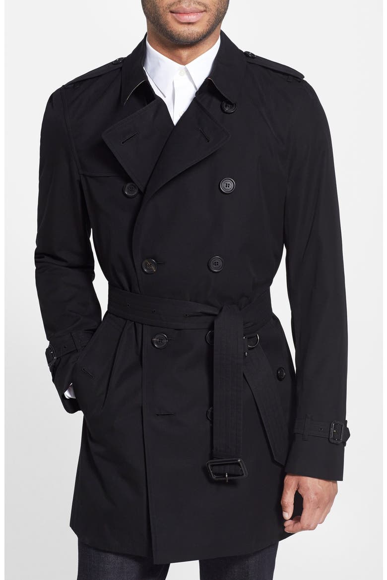 Kensington Double Breasted Trench Coat, Main, color, BLACK-NEW