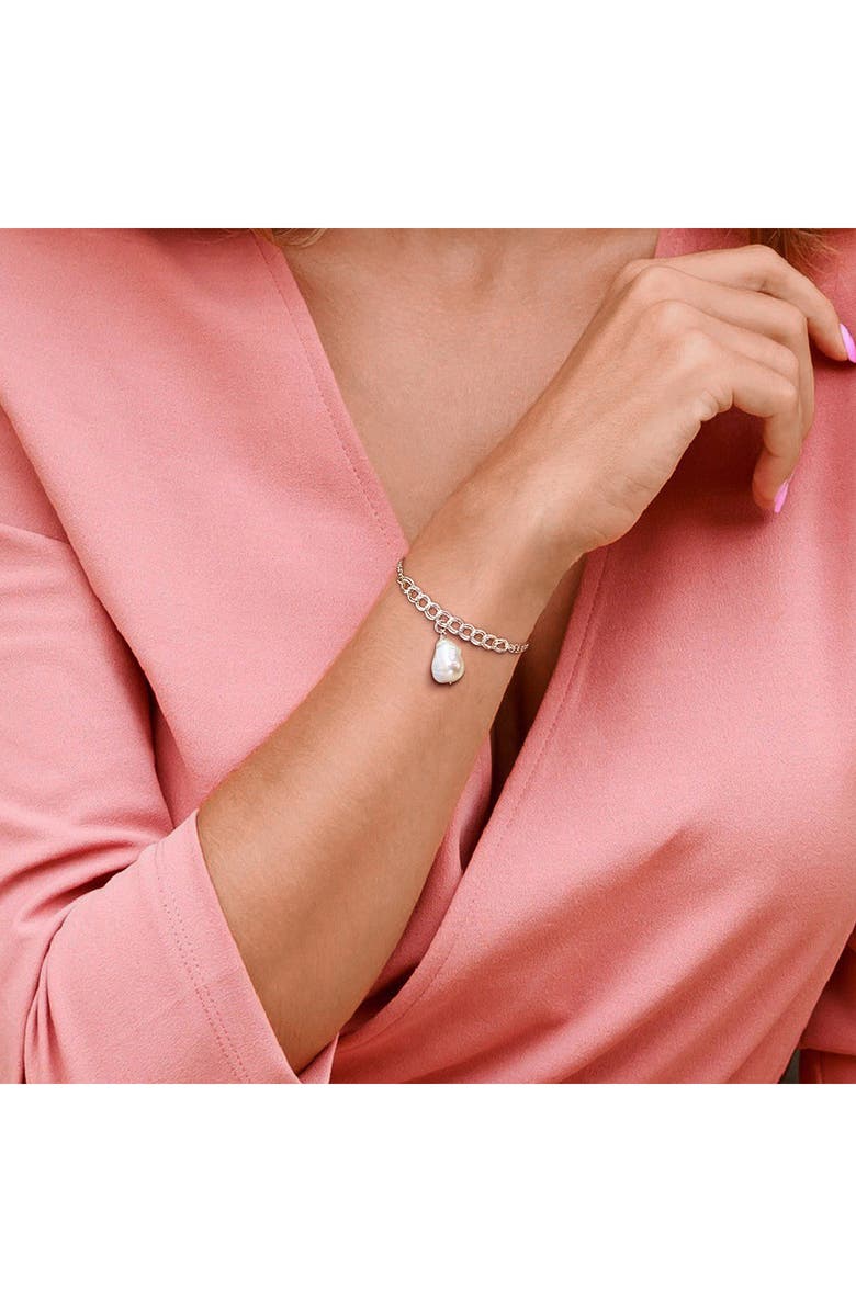 DELMAR Cultured Pearl Chain Bracelet, Alternate, color, White