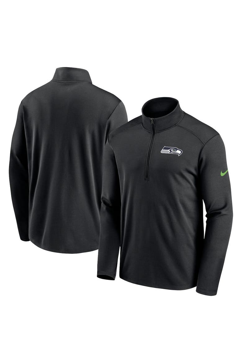 Men's Nike  Black Seattle Seahawks Pacer Half-Zip Top, Main, color, Black