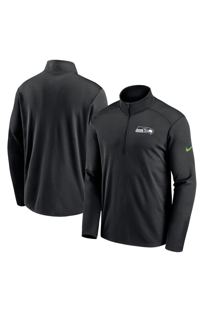 Nike Men's Nike  Black Seattle Seahawks Pacer Half-Zip Top, Main, color, 