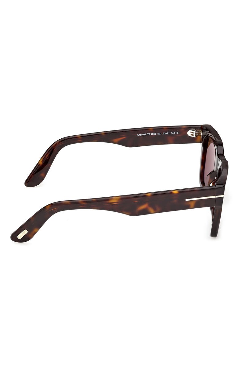 TOM FORD 55mm Square Sunglasses, Alternate, color, Dark Havana / Roviex