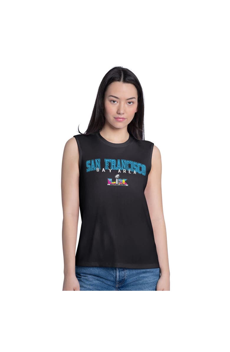 G-III 4HER BY CARL BANKS Women's G-III 4Her by Carl Banks  Black Super Bowl LX Close Call Ribbed Tri-Blend Tank Top, Main, color, 