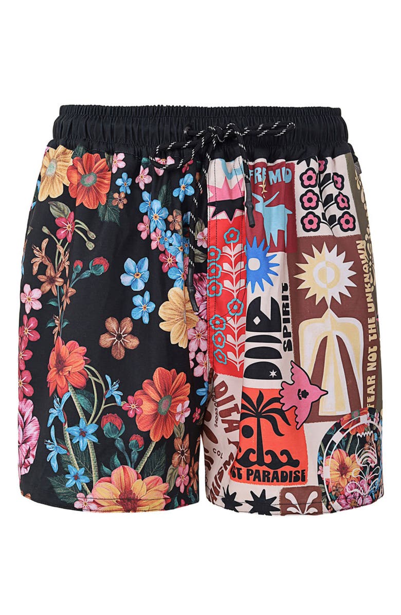 Agua Bendita Cassius Swim Trunks, Alternate, color, Black Multi
