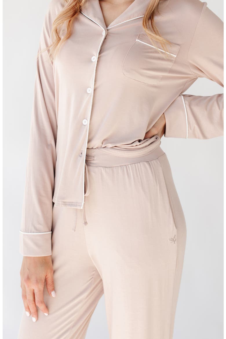 Long Sleeve Knit Pajamas, Alternate, color, BLUSH