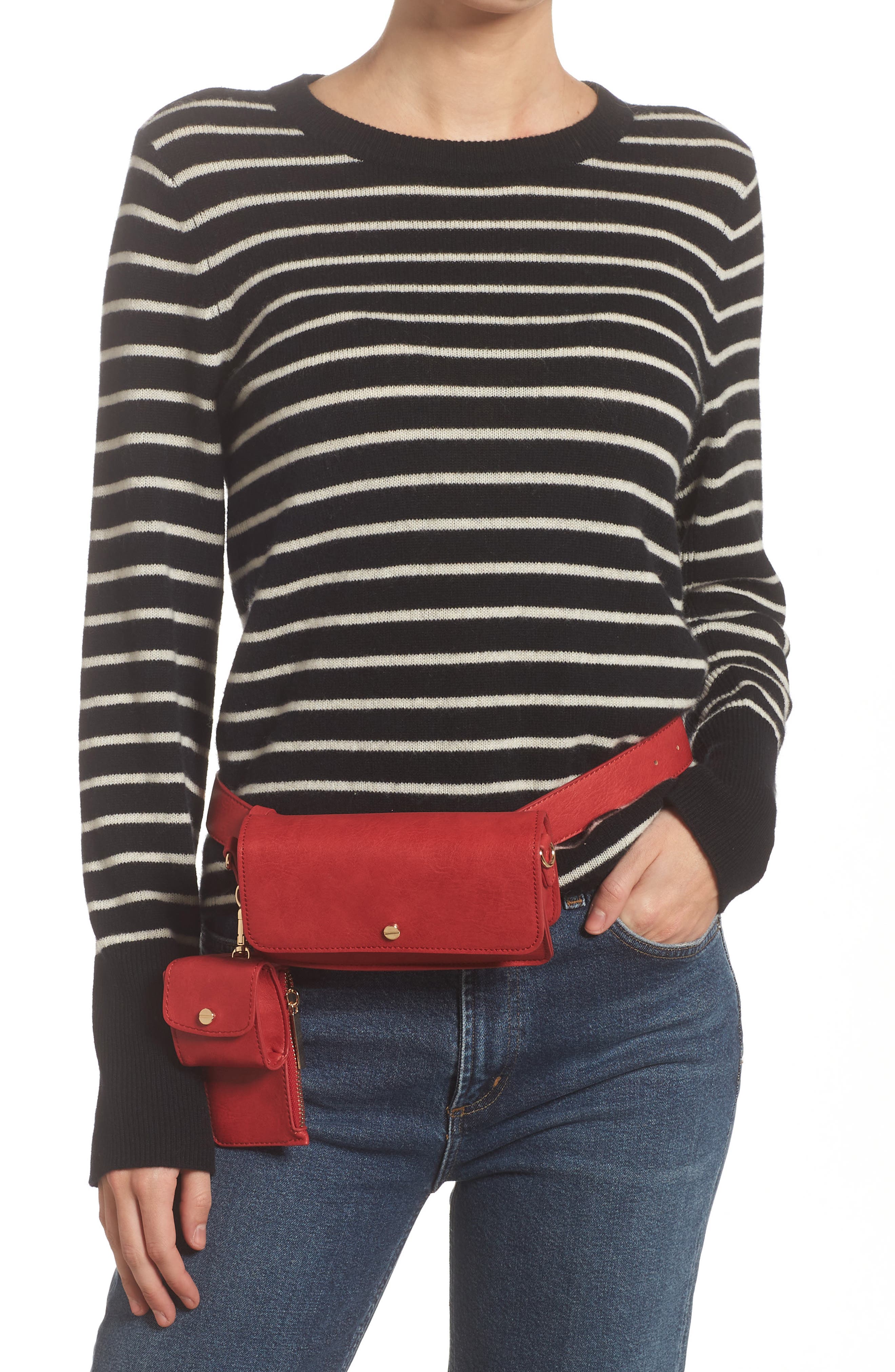 Fiona Vegan Leather Convertible Crossbody Bag, Alternate, color, RED