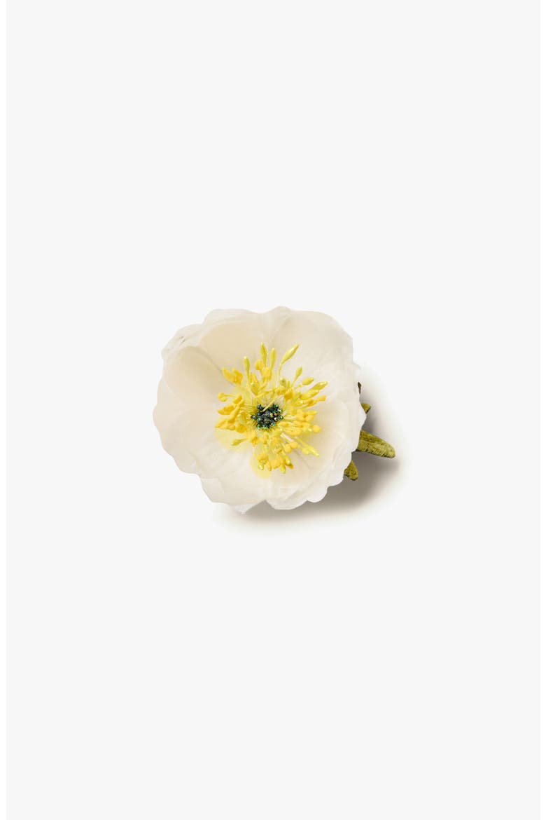 The White Poppy Floral Brooch, Main, color, White