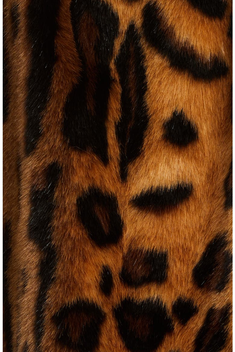 Irina Leopard Print Faux Fur Coat, Alternate, color, ANIMAL PRINT/ YELLOW