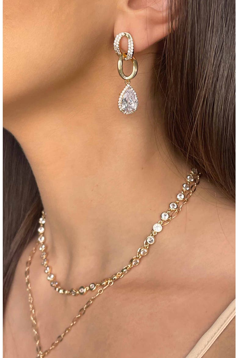Crystal Drop Earrings, Alternate, color, GOLD