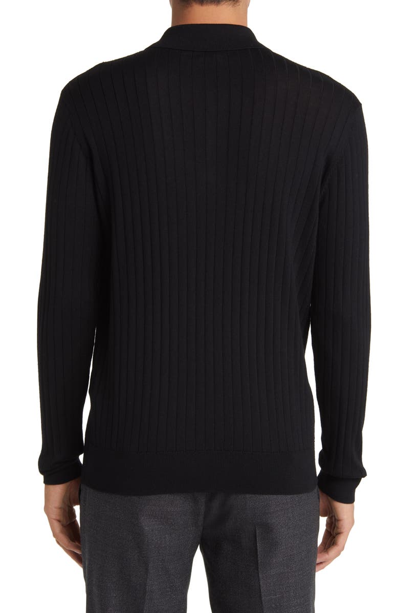 Emporio Armani Virgin Wool Rib Quarter Zip Sweater, Alternate, color, 