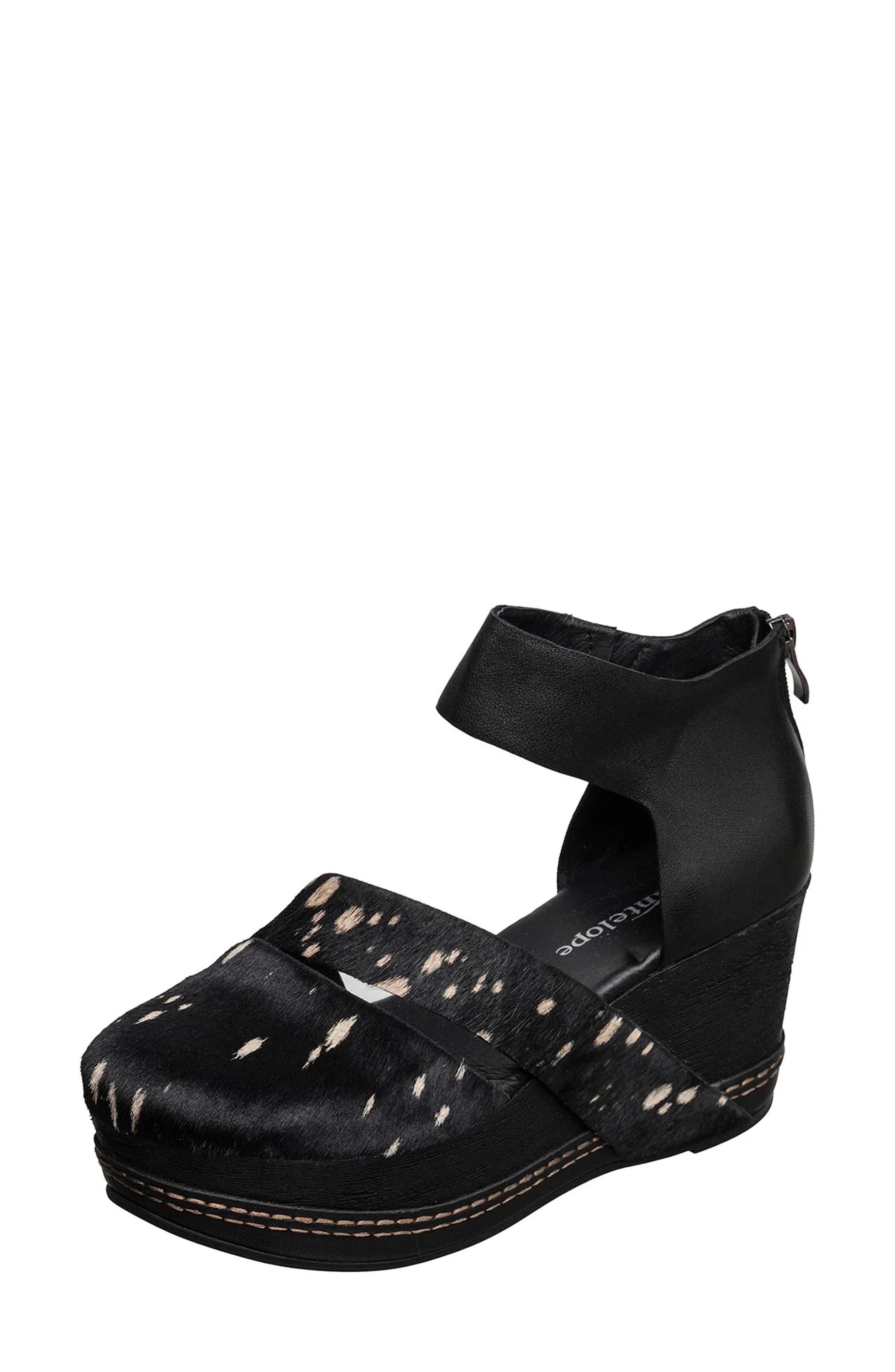 ANTELOPE Ramos Genuine Calf Hair Platform Wedge Sandal