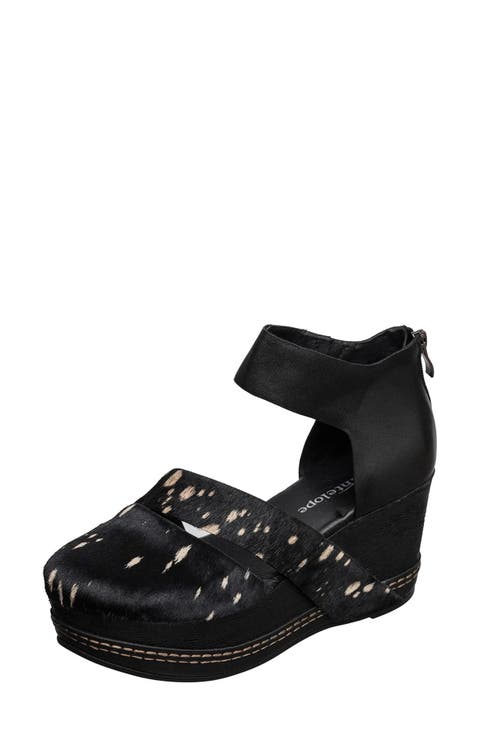 Ramos Genuine Calf Hair Platform Wedge Sandal (Women)