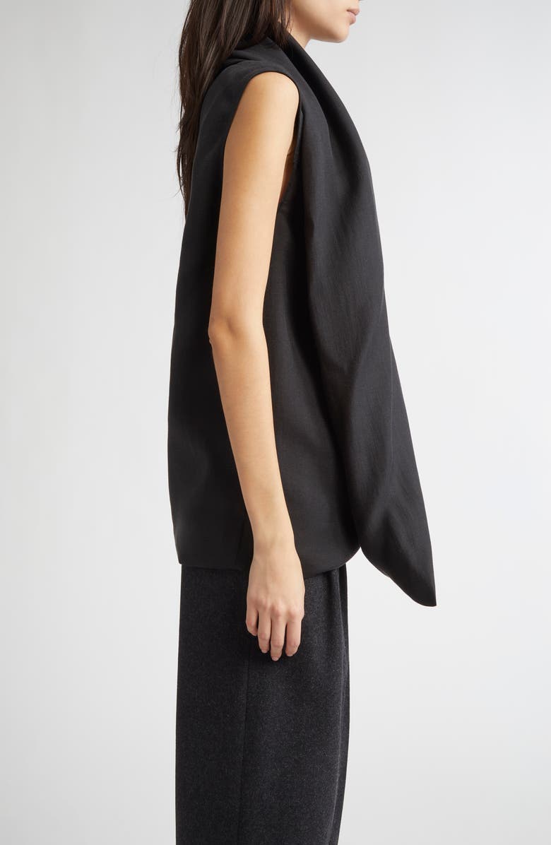 TOTEME Organza Scarf Blouse, Alternate, color, Black