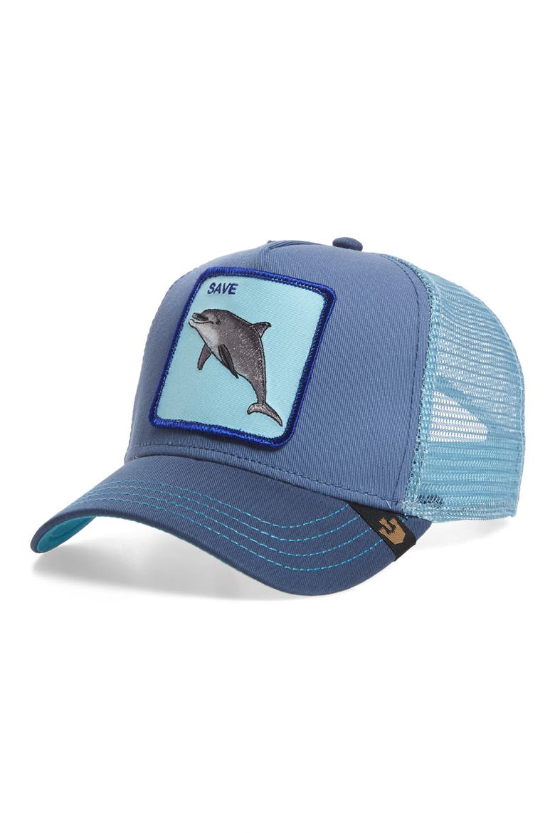 Dolphin Trucker Hat, Main, color, NAVY