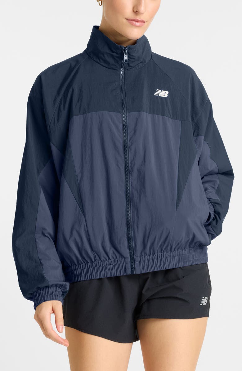 New Balance Oversize Water Resistant Colorblock Nylon Jacket, Main, color, Dream State
