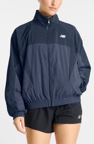 New Balance Oversize Water Resistant Colorblock Nylon Jacket
