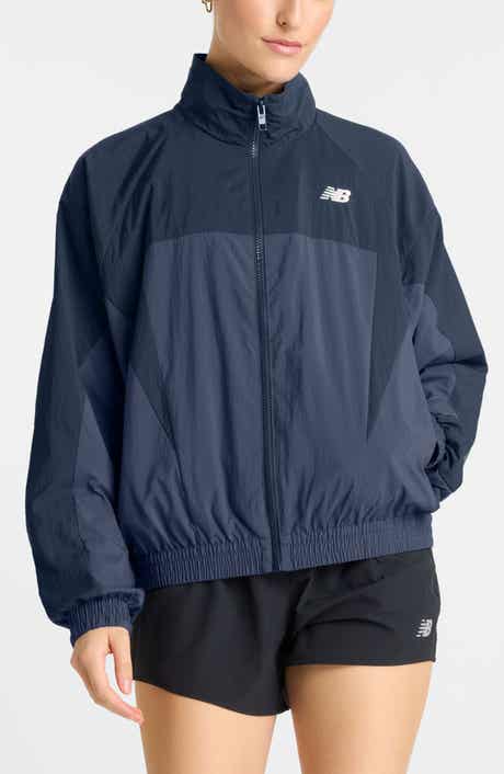 New Balance Oversize Water Resistant Colorblock Nylon Jacket