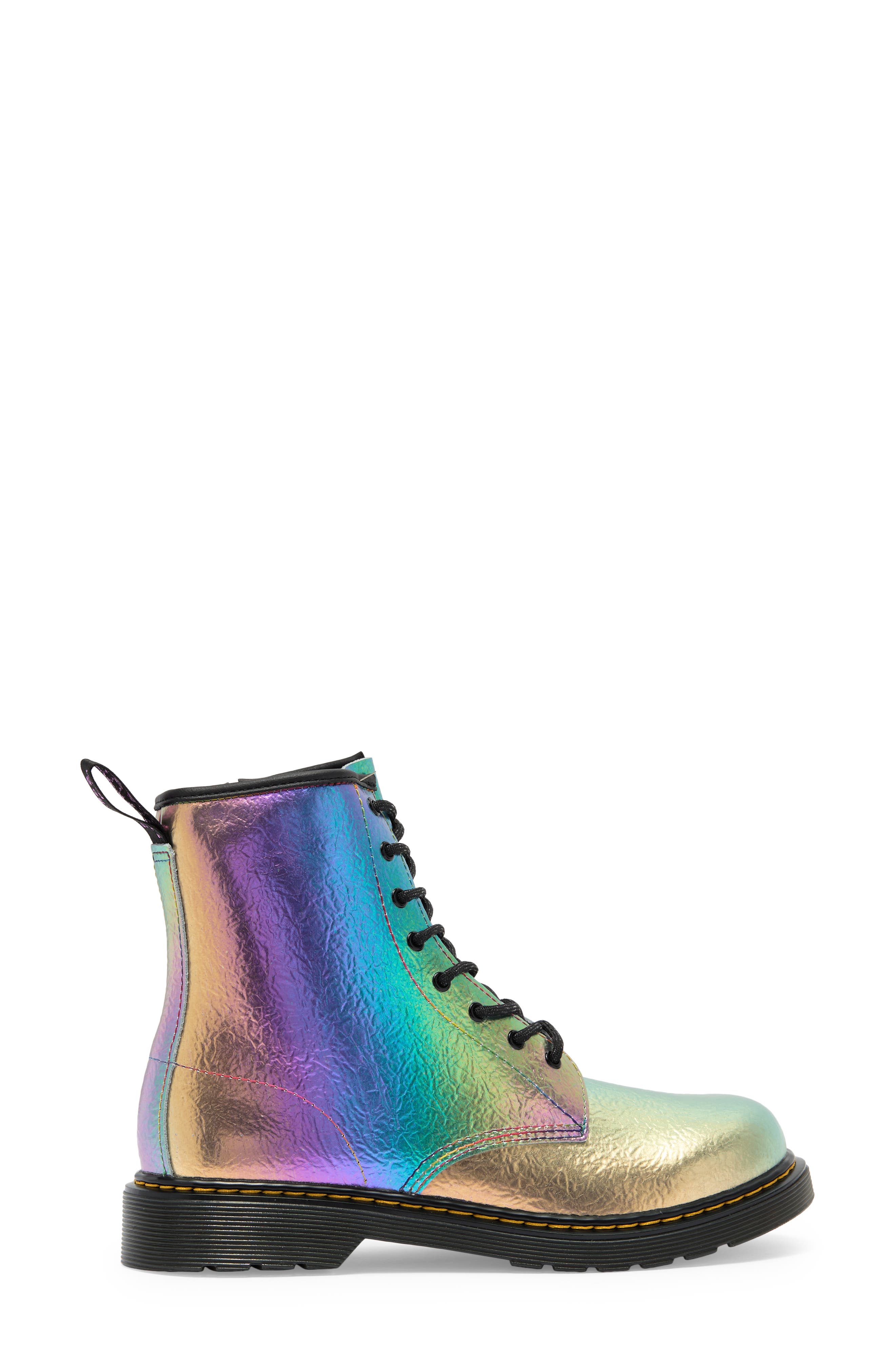 Dr. Martens Kids' 1460 Boot, Alternate, color, Multi Rainbow Crinkle