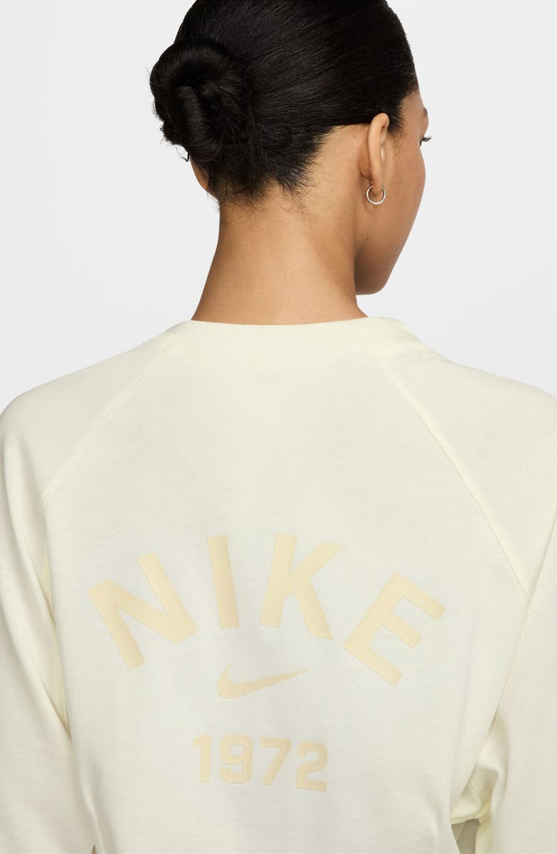 Nike Sportswear Cotton Graphic T-Shirt Dress, Alternate, color, Sail/ Light Ore Wood Brown