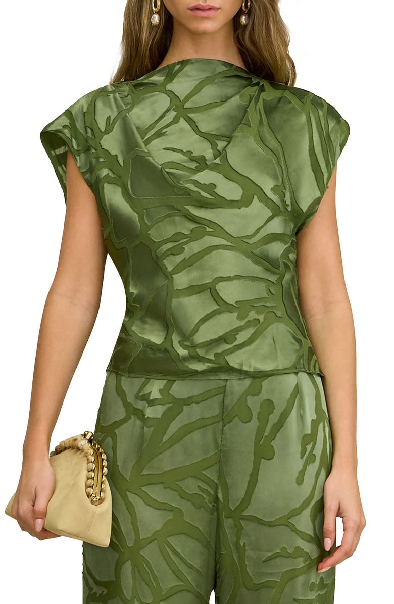 Cult Gaia Monette Plunge Back Top, Main, color, Deep Pasture