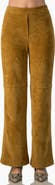 IVONNE Faux-Suede High-Rise Tailored Flared Trousers