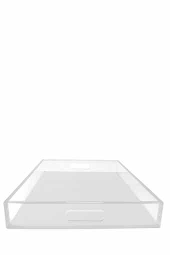 White Square Lucite Tray