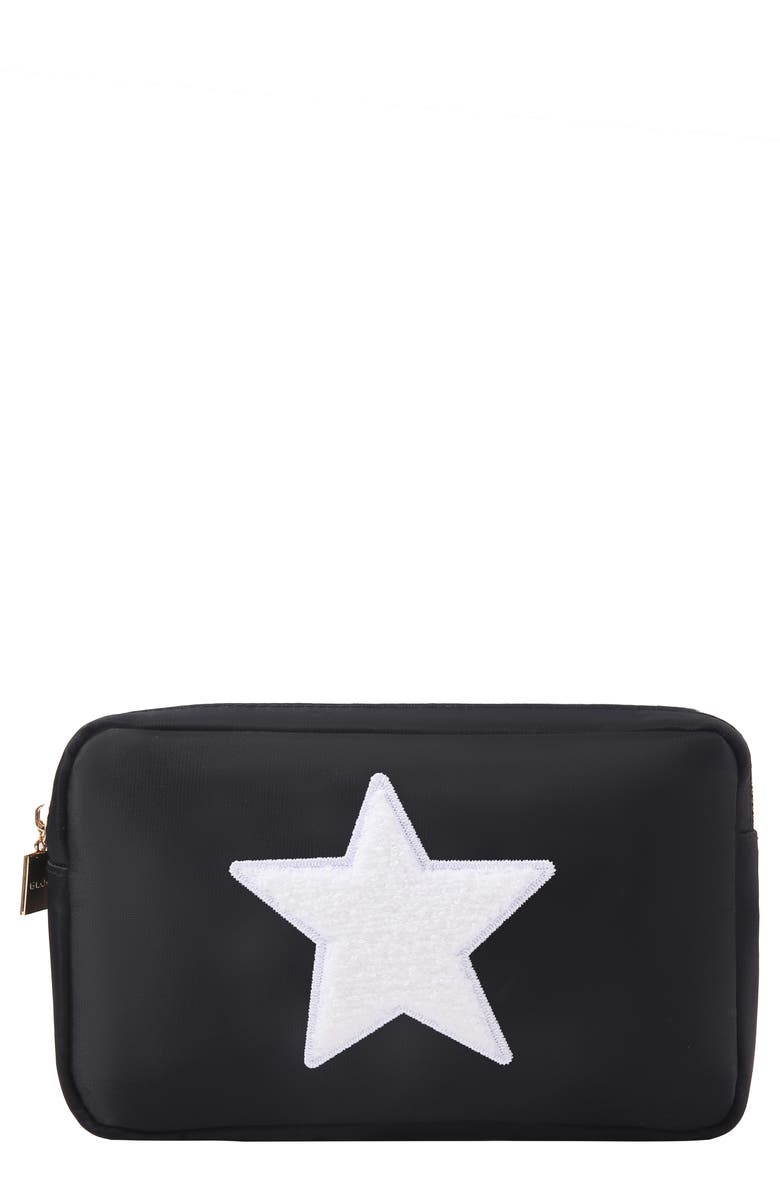 Bloc Bags Medium Star Cosmetics Bag, Main, color, Black/ White