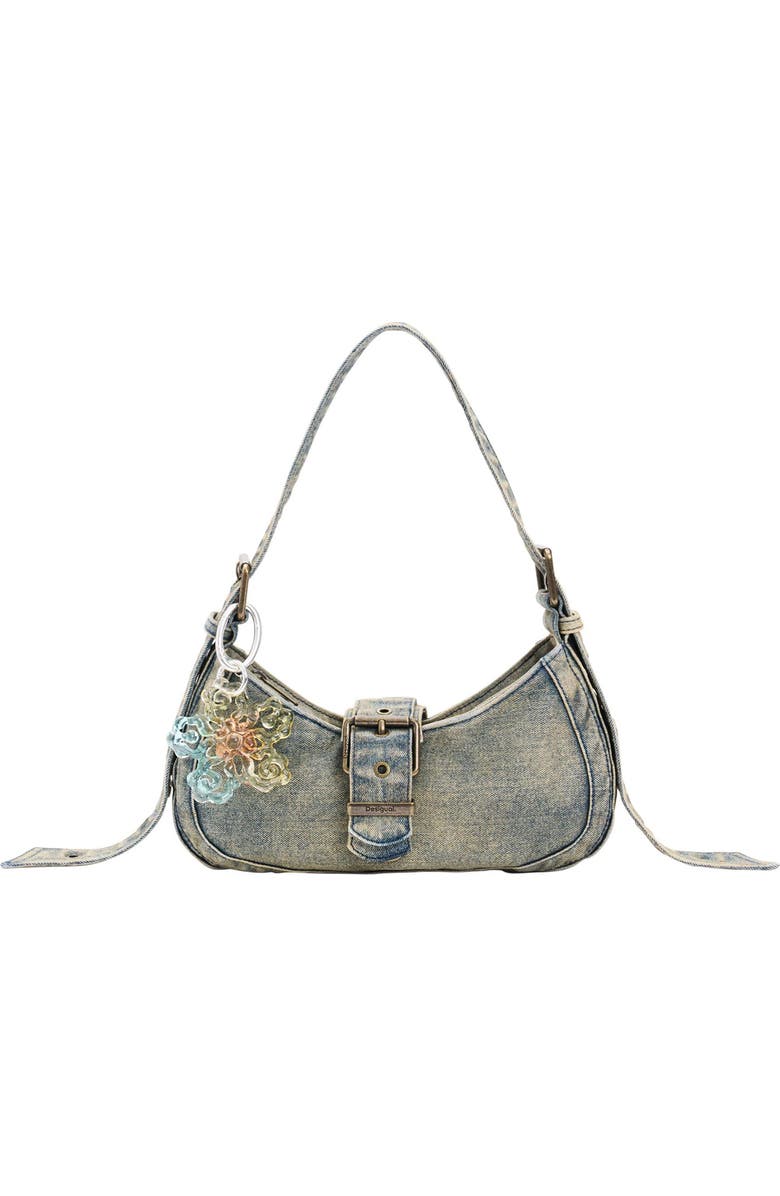 Desigual Denim Shoulder Bag, Main, color, Light Green