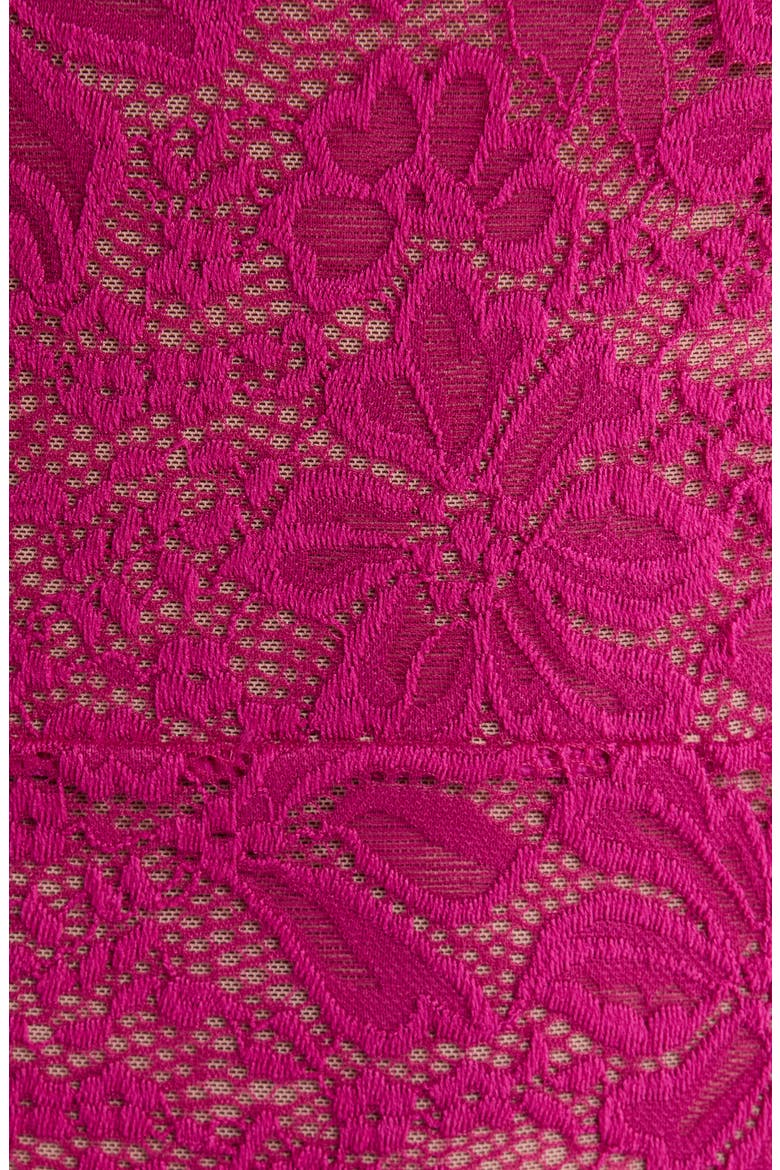 Floral Lace Long Sleeve Teddy, Alternate, color, BOYSENBERRY