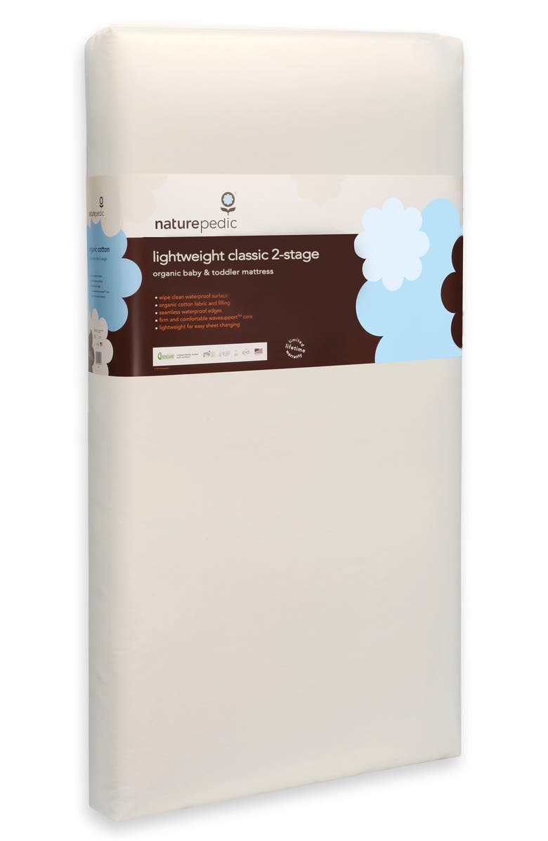 Naturepedic Lightweight Classic 2-Stage Crib Mattress, Main, color, 