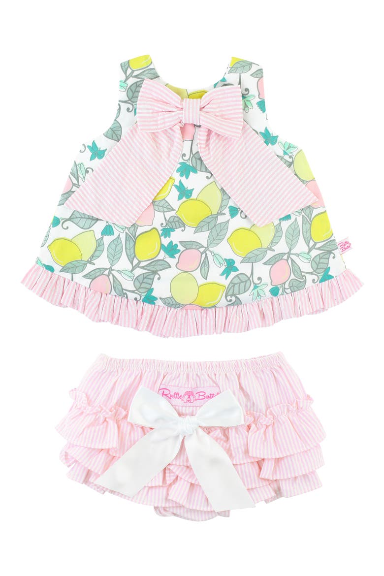 Lemonade Swing Top & Ruffle Bloomers Set, Main, color, WHITE