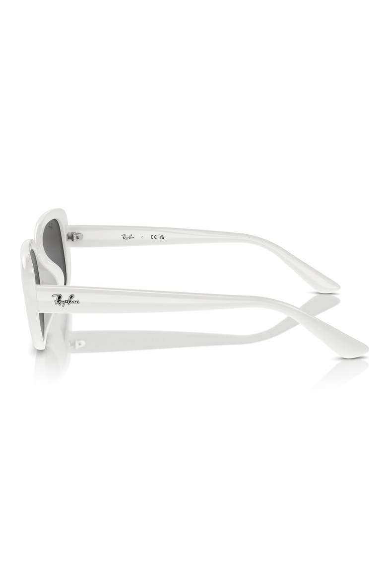56mm Pillow Rectangular Sunglasses, Alternate, color, WHITE