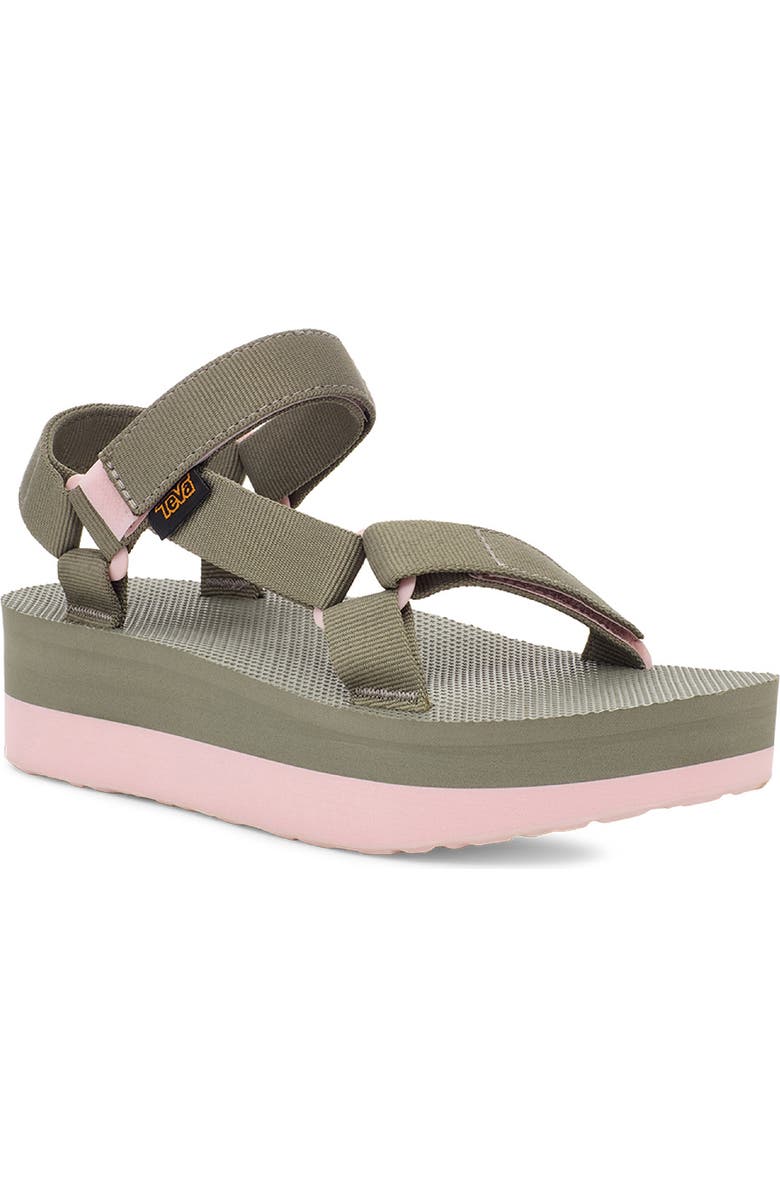 Teva Universal Platform Sandal, Main, color, Olive/ Whisper