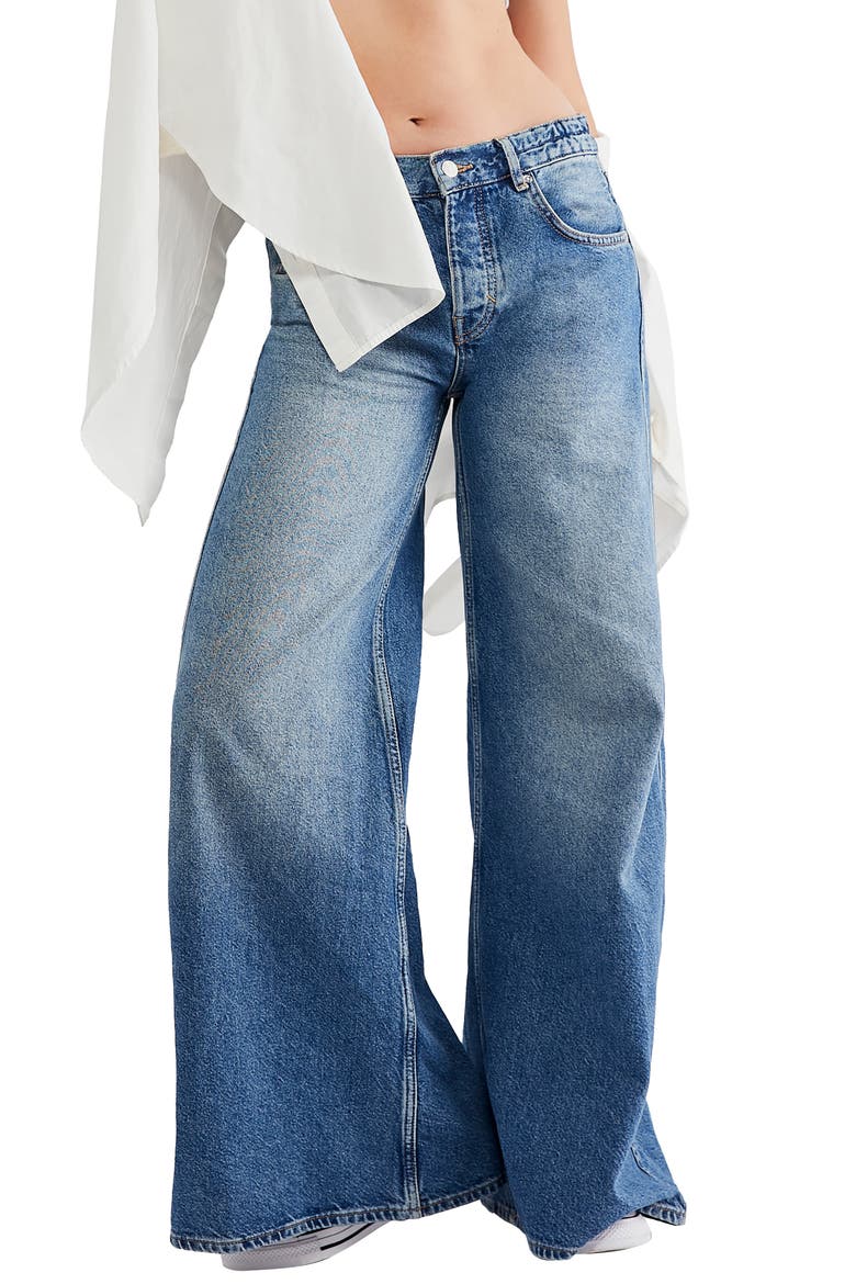 We the Free Lovefool Wide Leg Jeans, Main, color, BLUE JADE
