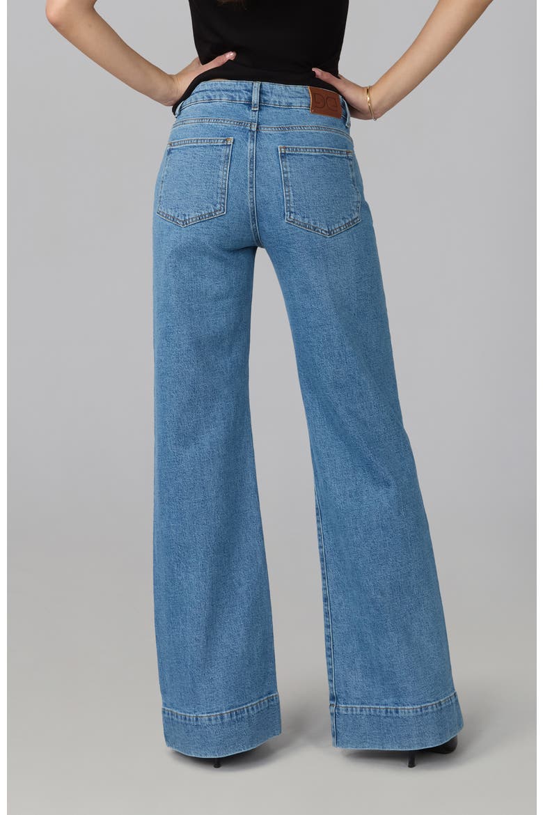 Knox Mid Rise Comfort Flare Jeans, Alternate, color, Sunwashed Indigo