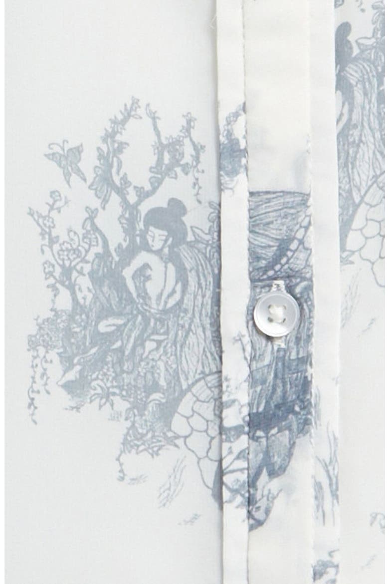 Sheer Print Top, Alternate, color, GEISHA GIRLS IVORY