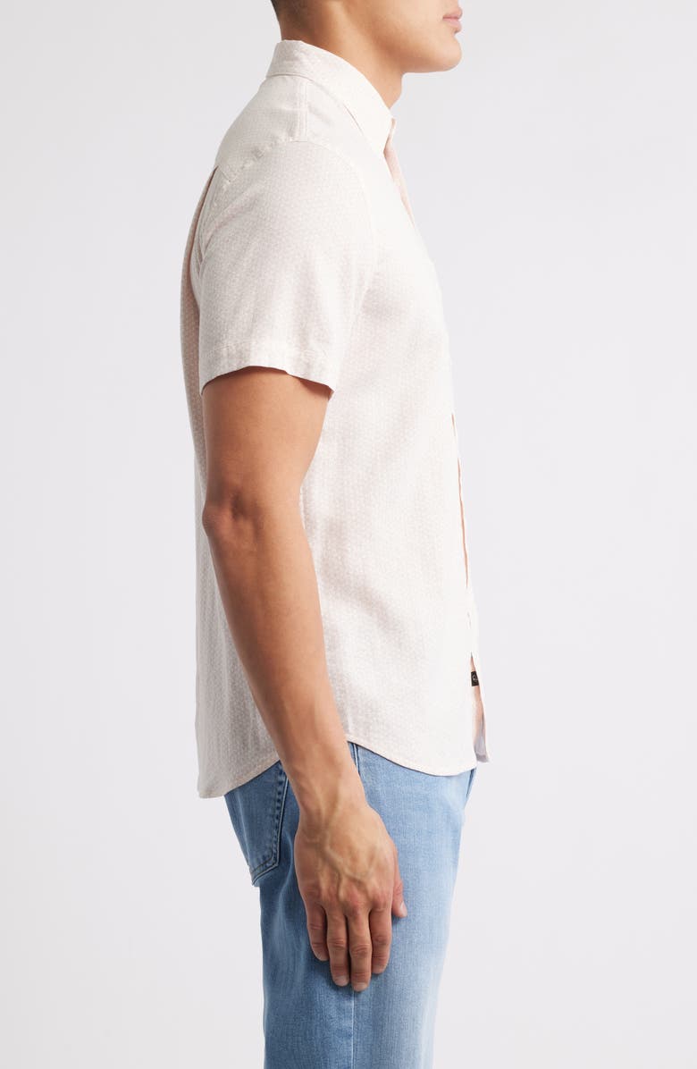 Carson Short Sleeve Stretch Linen Blend Button-Up Shirt