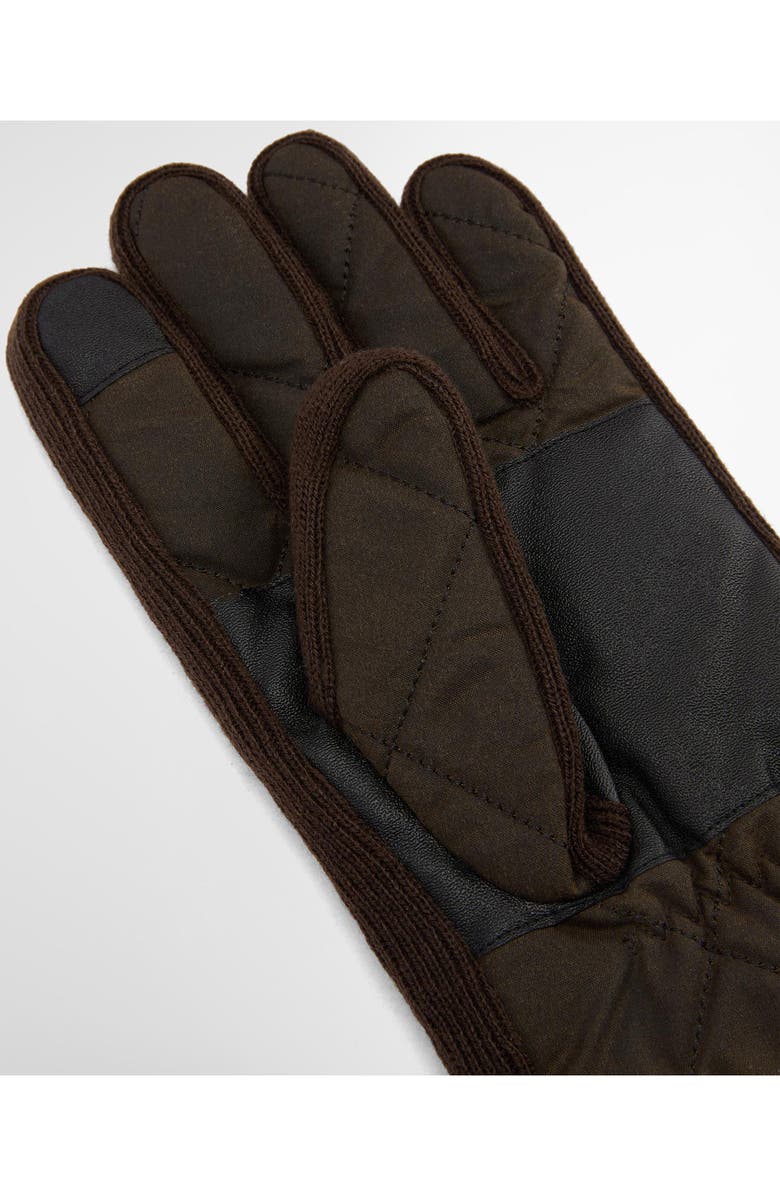 Barbour Westerndale Quilted Touchscreen Gloves, Alternate, color, Olive