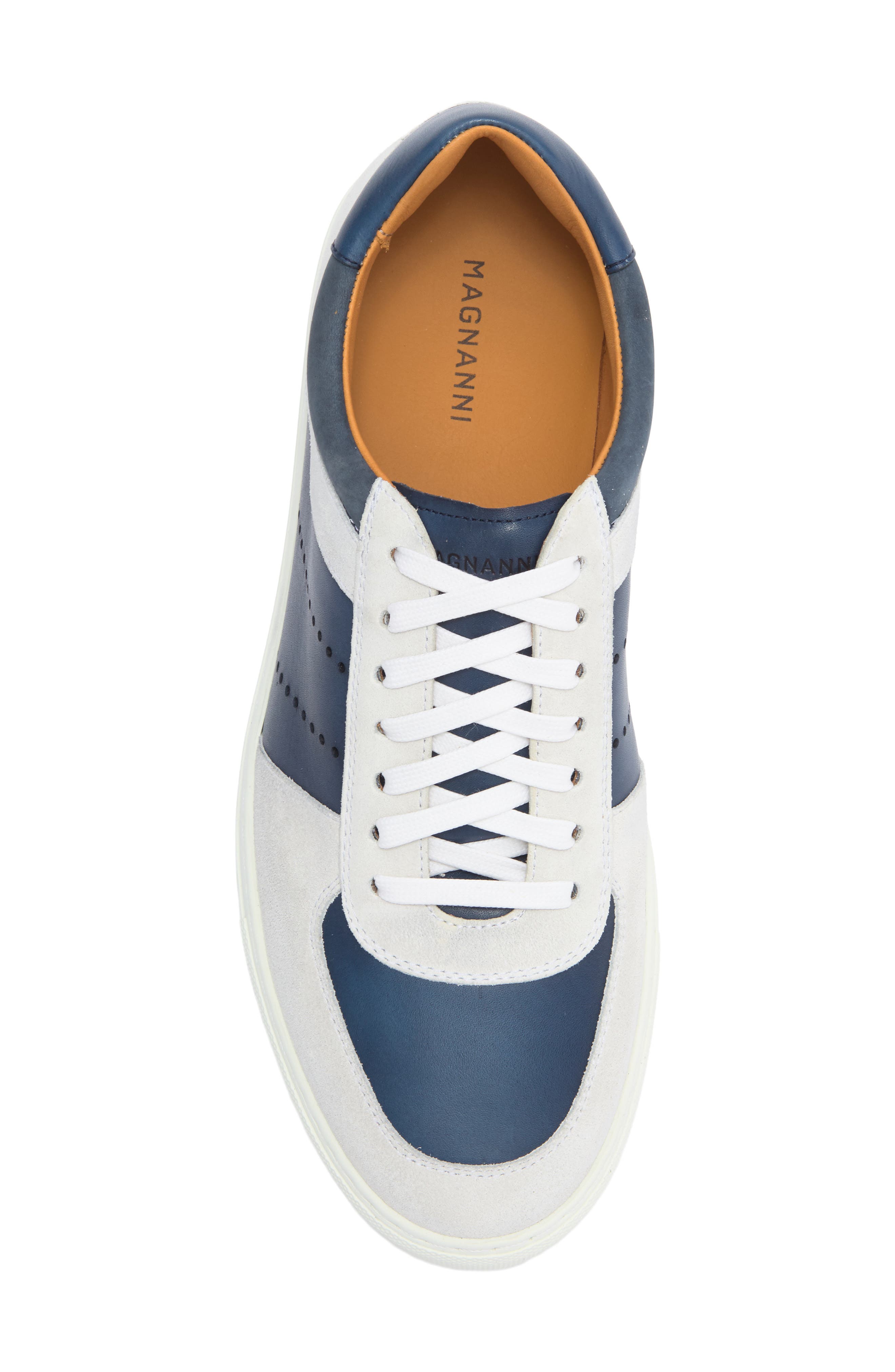 Magnanni Declan Sneaker, Alternate, color, White / Navy