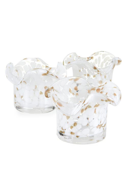 Next Set Of 3 Confetti Glass Votive Candle Holders In Grey