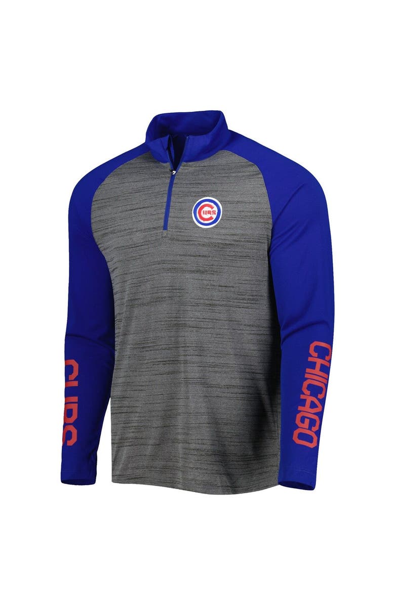 LEVELWEAR Men's Levelwear Heather Gray Chicago Cubs Vandal Raglan Quarter-Zip Top, Alternate, color, 
