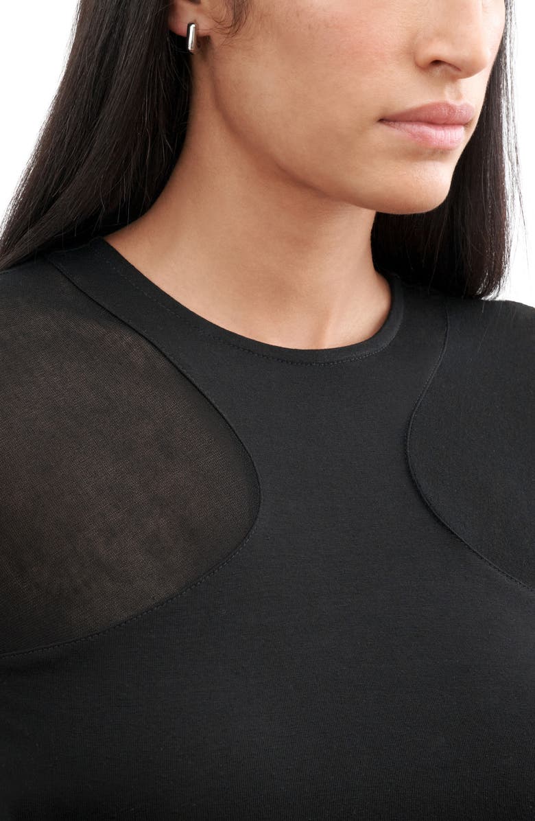 Marcella Yada Contrast Knit Top, Alternate, color, Black