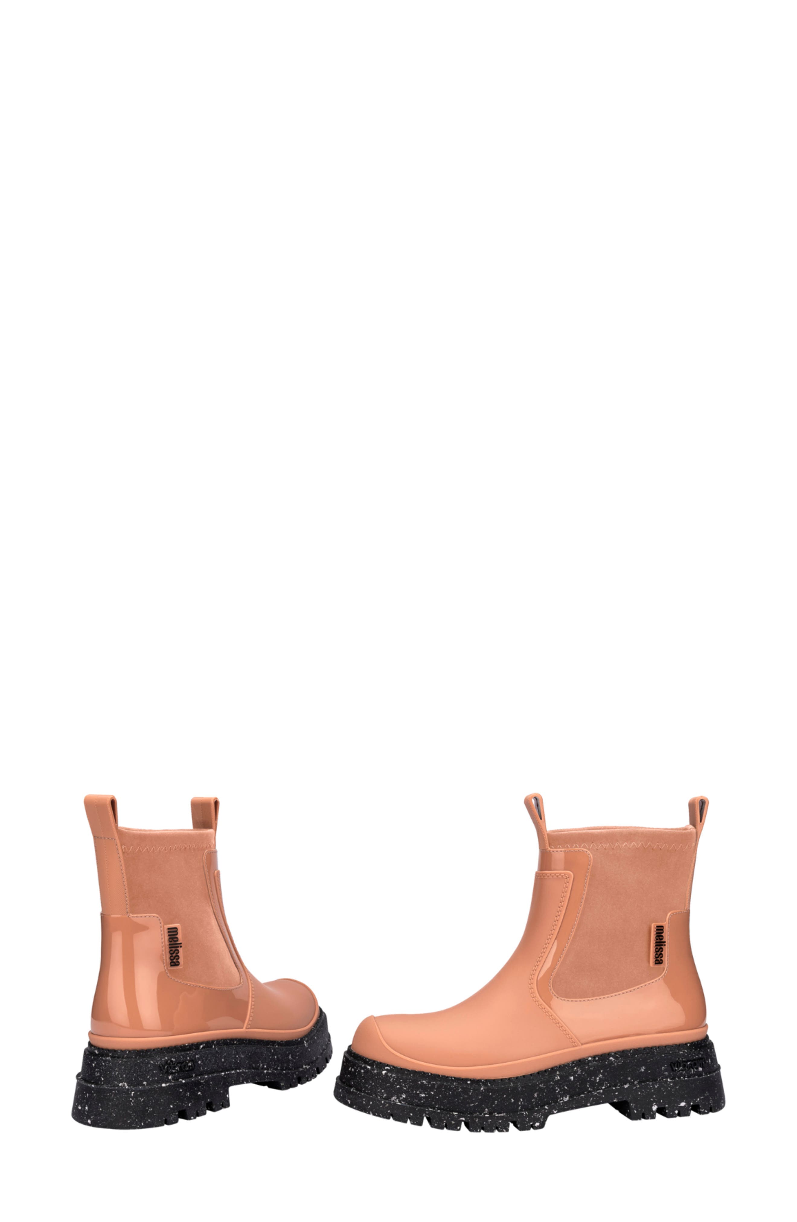 Melissa Drip Lug Sole Chelsea Boot, Alternate, color, Brown/ Black