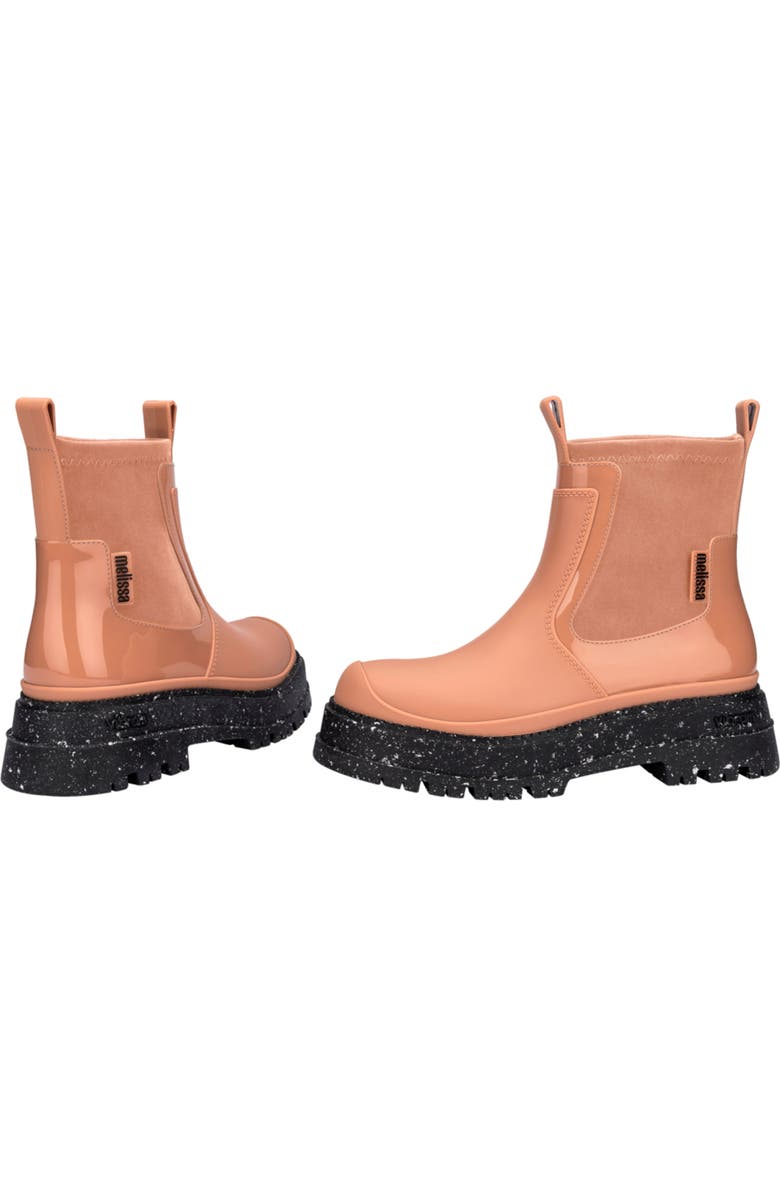 Melissa Drip Lug Sole Chelsea Boot, Alternate, color, Brown/ Black