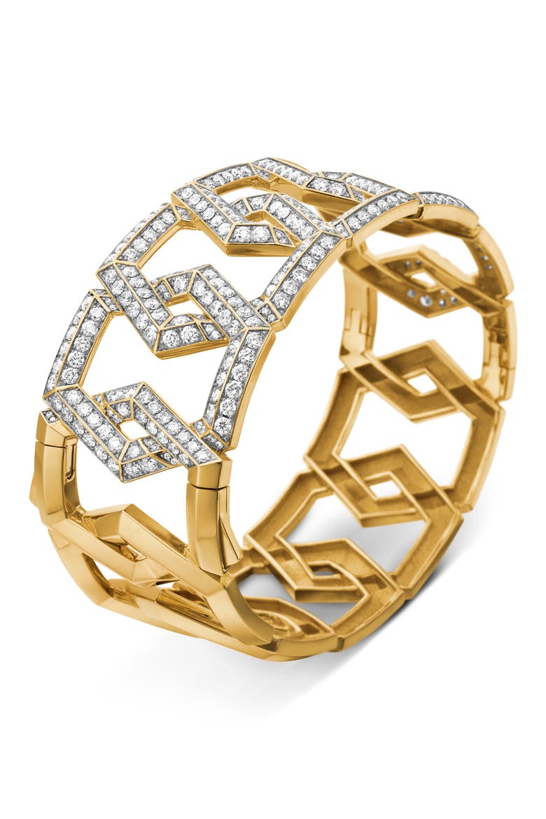 Carlyle Bracelet in 18K Yellow Gold with Pavé Diamonds, Alternate, color, 18K YELLOW GOLD