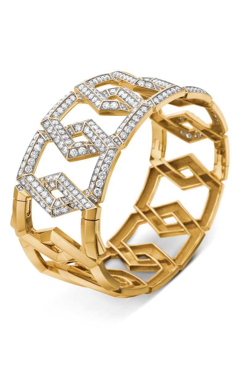 David Yurman Carlyle Bracelet in 18K Yellow Gold with Pavé Diamonds, Alternate, color,