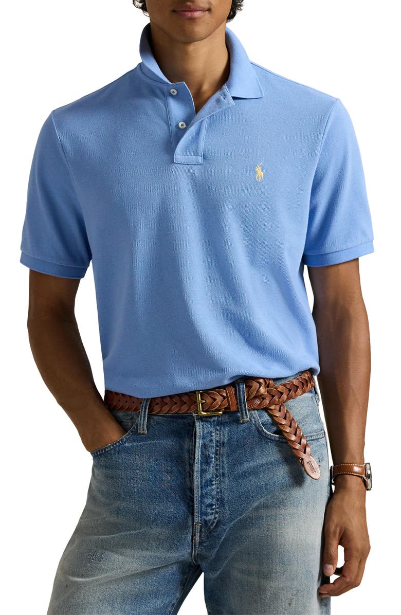 Polo Ralph Lauren The Iconic Cotton Mesh Polo, Main, color, Bristol Blue/ C1359