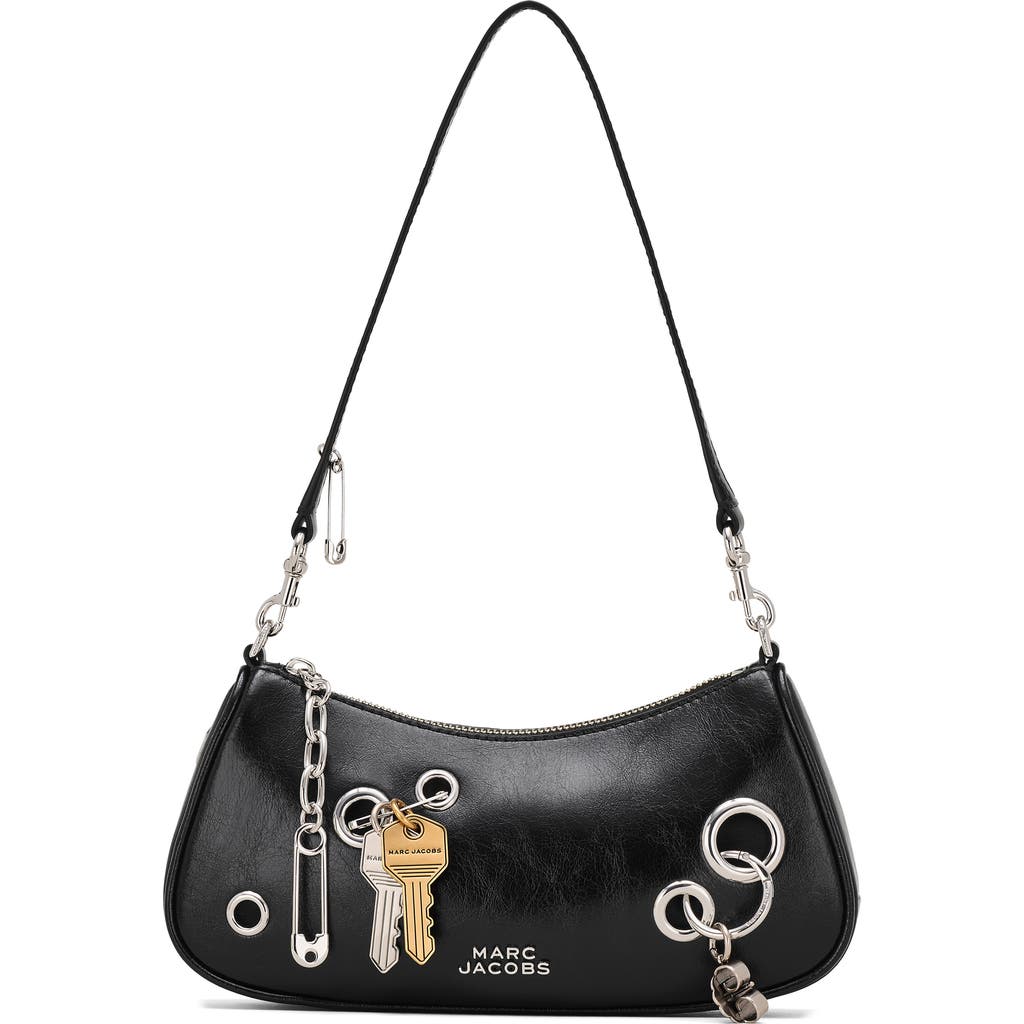 Marc Jacobs The Grommet Charm Leather Shoulder Bag In Black
